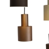 Hanglamp brons met taupe en beige 6-lichts - ans