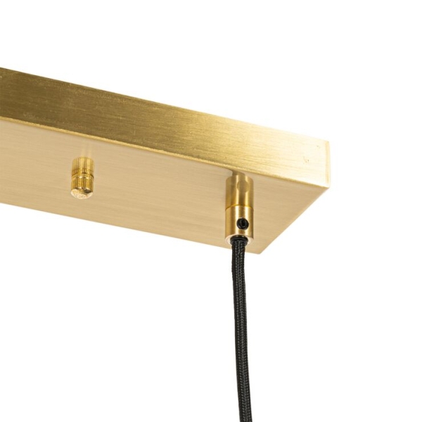 Hanglamp goud met glas langwerpig 3-lichts - ayesha