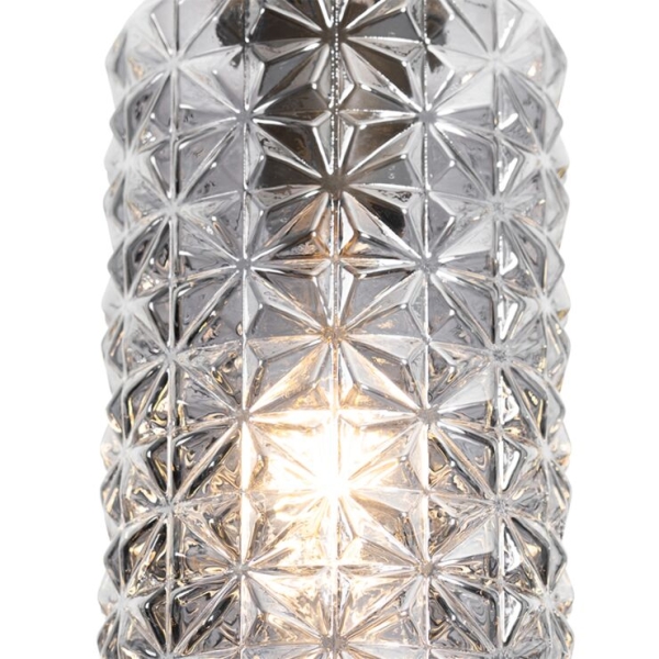 Hanglamp goud met smoke glas langwerpig 5-lichts - elva