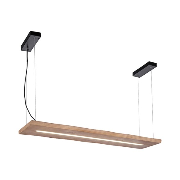 Hanglamp hout 120 cm incl. LED met afstandsbediening - Ajdin