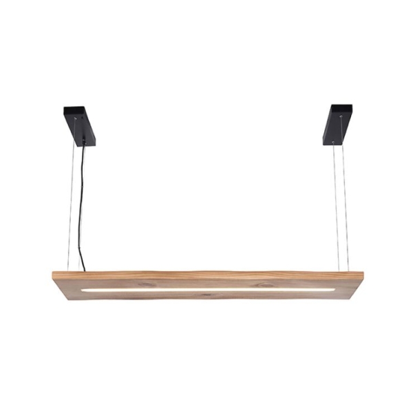 Hanglamp hout 120 cm incl. LED met afstandsbediening - Ajdin