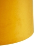 Hanglamp met 3 velours kappen geel met goud - cava