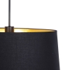 Hanglamp met katoenen kap zwart met goud 50 cm - combi
