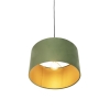 Hanglamp met velours kap groen met goud 35 cm - combi