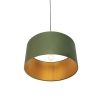 Hanglamp met velours kap groen met goud 50 cm - combi