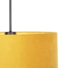 Hanglamp met velours kap oker met goud 35 cm - combi