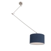 Hanglamp staal met kap 35 cm blauw verstelbaar - blitz