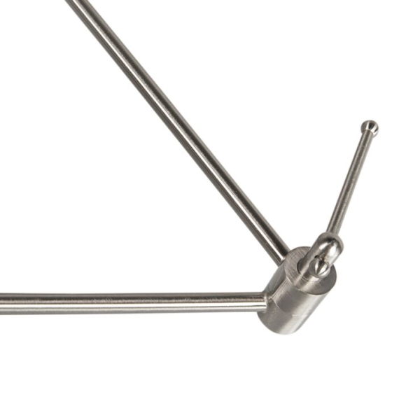 Hanglamp staal met kap 35 cm taupe verstelbaar 2-lichts - blitz