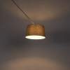 Hanglamp staal met linnen kap taupe 35 cm - blitz