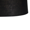 Hanglamp staal met linnen kap zwart 35 cm - blitz