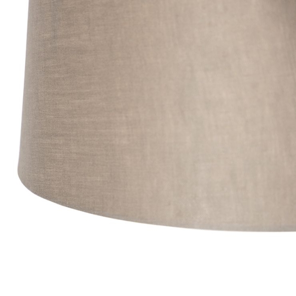 Hanglamp staal met linnen kappen taupe 35 cm 2-lichts - blitz