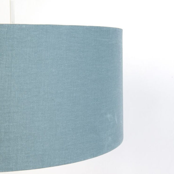 Hanglamp wit met blauwe kap 50 cm - combi 1