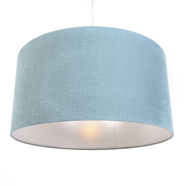 Hanglamp wit met blauwe kap 50 cm - combi 1