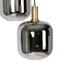 Hanglamp zwart met goud en smoke glas incl. 3 pucc - zuzanna