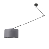 Hanglamp zwart met kap 35 cm donkergrijs verstelbaar - blitz