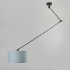 Hanglamp zwart met kap 35 cm lichtblauw verstelbaar - blitz