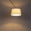 Hanglamp zwart met linnen kap wit 35 cm - blitz