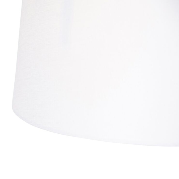 Hanglamp zwart met linnen kappen wit 35 cm 2-lichts - blitz