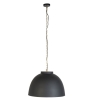 Hanglamp zwart met messing binnenkant 60 cm - hoodi