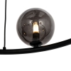 Hanglamp zwart met smoke glas rond 8-lichts - monaco