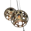 Industriële hanglamp antiek goud rond 3-lichts - bobby