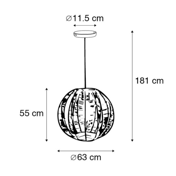 Industriële hanglamp brons met zwart 60 cm - dong