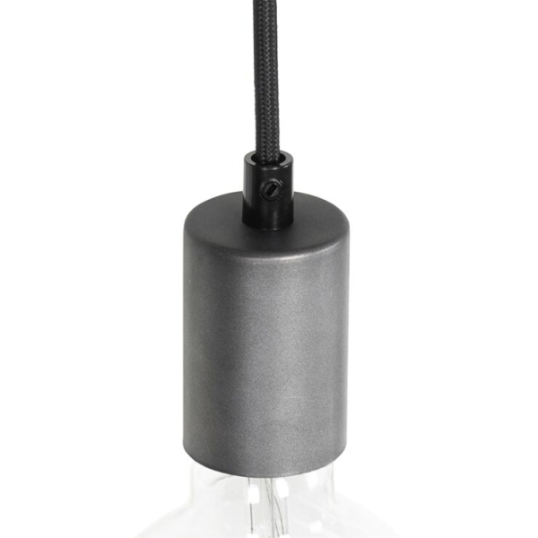 Industriële hanglamp bruin met staal 3-lichts - gallow