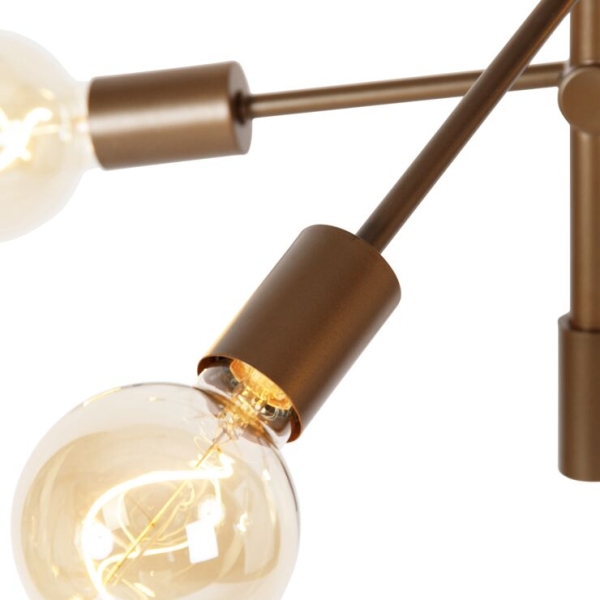 Industriële hanglamp donkerbrons 6-lichts - sydney