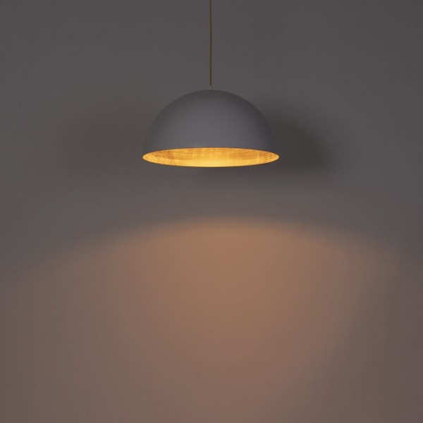 Industriele hanglamp wit met goud 50 cm magna eco 14