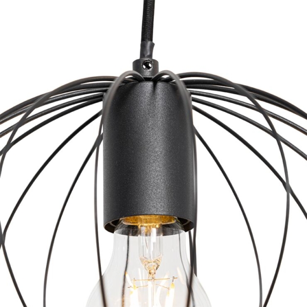 Industriële hanglamp zwart 3-lichts - margarita