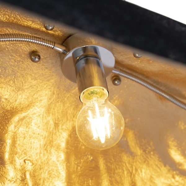 Industriële hanglamp zwart met goud 115 cm - magna