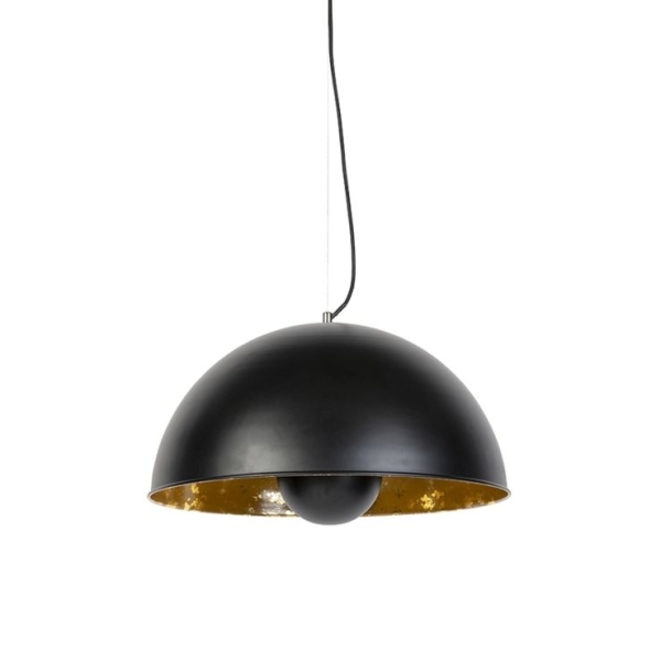Industriele hanglamp zwart met goud 50 cm magna eglip 14