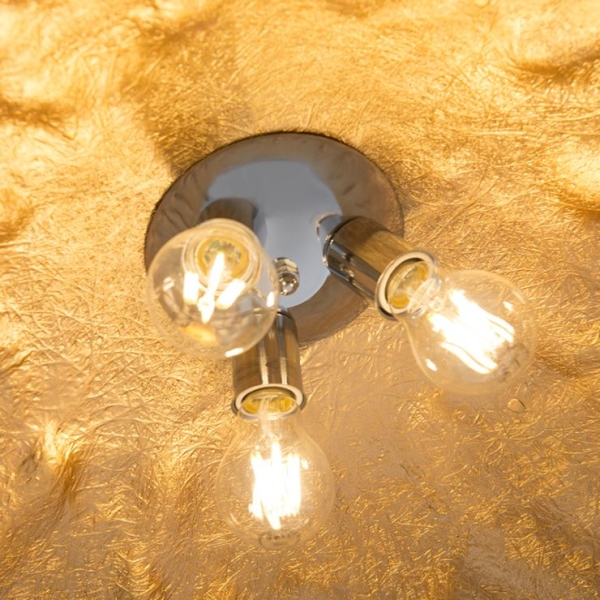 Industriële hanglamp zwart met goud 70 cm - magna