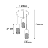 Industriële hanglamp zwart met hout 3-lichts - Manon