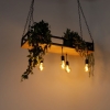 Industriele hanglamp zwart met hout 5 lichts shelf 14