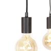 Industriële hanglamp zwart met hout 5-lichts - shelf