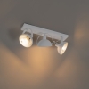 Industriële plafondlamp wit met zilver 3-lichts verstelbaar - magnax