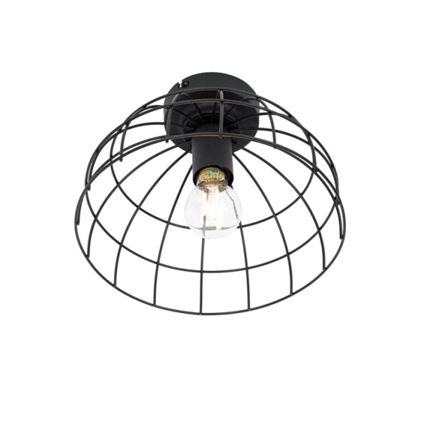 Industriële plafondlamp zwart 28 cm - hanze