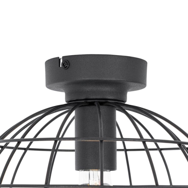 Industriële plafondlamp zwart 28 cm - hanze