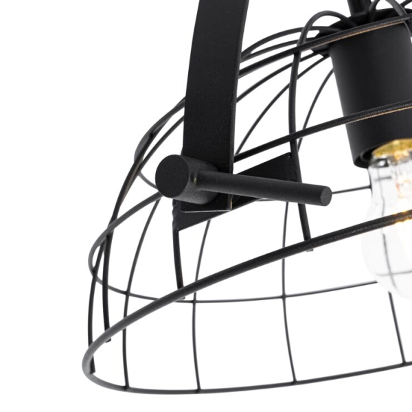 Industriële plafondlamp zwart 35 cm verstelbaar - hanze