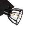 Industriële plafondlamp zwart 4-lichts - fotu