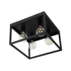 Industriële plafondlamp zwart 40 cm 4-lichts - cage