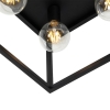 Industriële plafondlamp zwart 40 cm 4-lichts - cage