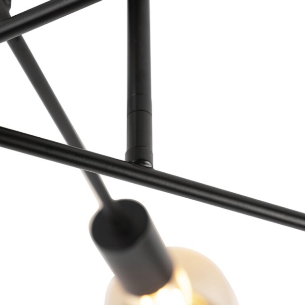 Industriële plafondlamp zwart 6-lichts - sydney
