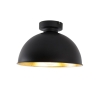 Industriële plafondlamp zwart met goud 28 cm - magnax