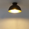 Industriële plafondlamp zwart met goud 28 cm - magnax