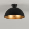Industriële plafondlamp zwart met goud 35 cm - magna