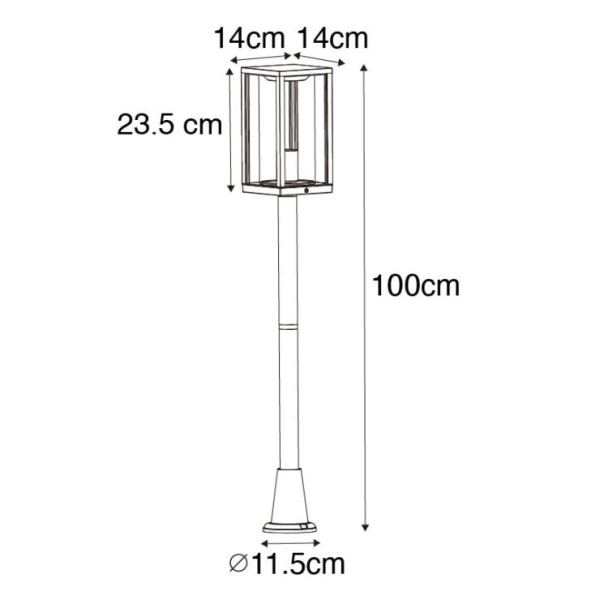Industriële staande buitenlamp roestbruin 100 cm ip44 - charlois