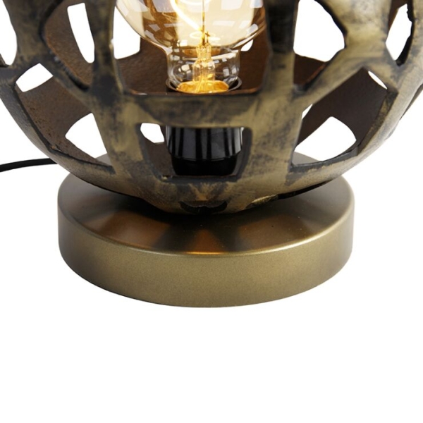 Industriële tafellamp antiek goud - bobby