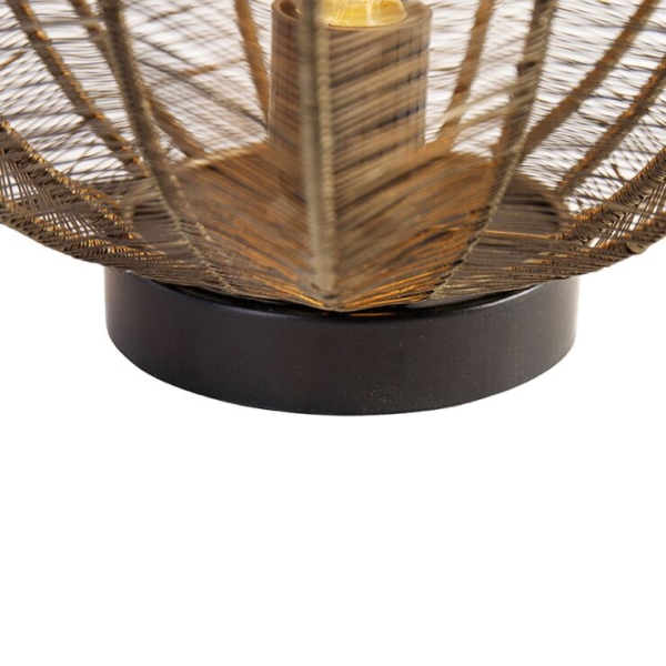 Industriële tafellamp brons met zwart - dong